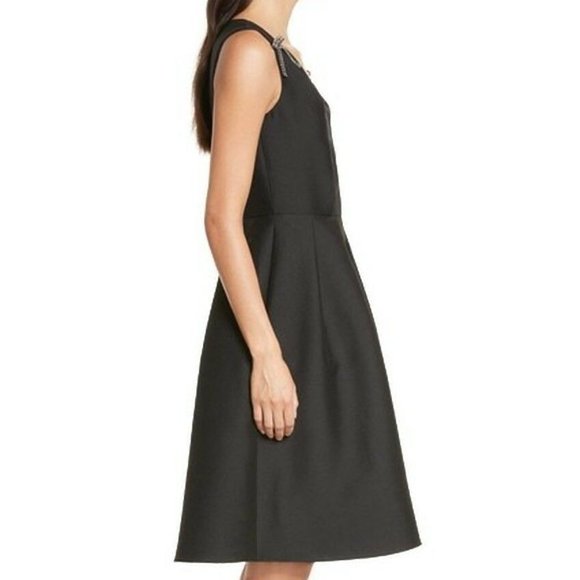 Kate Spade Black Bow Embellished Formal Dress 00 - Picture 3 of 4